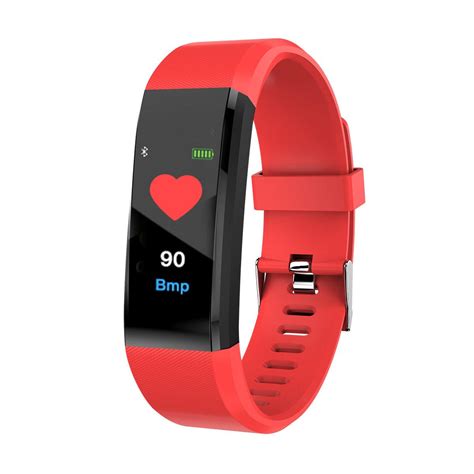 Фитнес Браслет Smart Band 115 PLUS Красный. Давление, Пульс. Фитнес ...