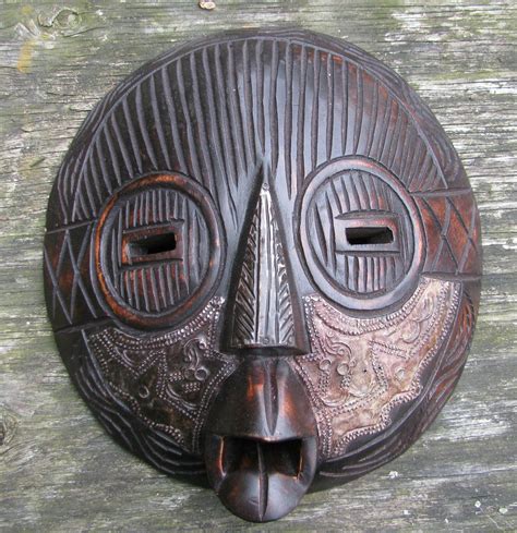 Carved Wood African Mask Ghana West African African Theme African