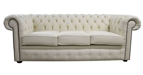 Cream Leather Chesterfield Sofa Designersofas4u
