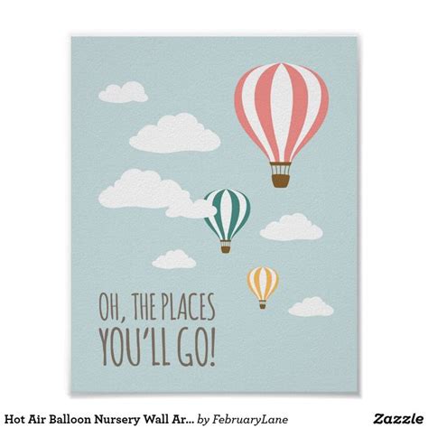 Hot Air Balloon Nursery Wall Art Print Zazzle Hot Air Balloon