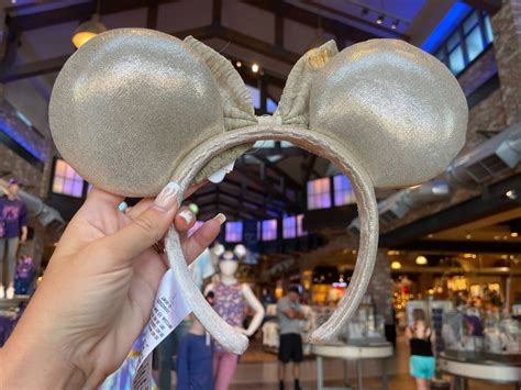 New Copper Shimmer Almond And Button Minnie Ear Headbands At Walt