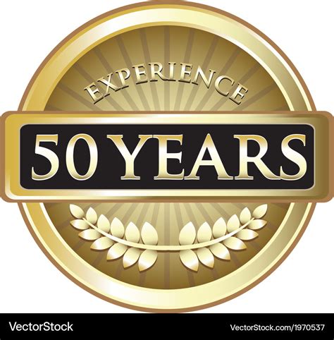 Fifty Years Experience Gold Royalty Free Vector Image