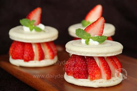 Dailydelicious Amour De Fraise Macaron With Tea Infused Crème Brûlée