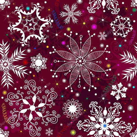 Seamless Purple Christmas Pattern Stock Vector Olgadrozd