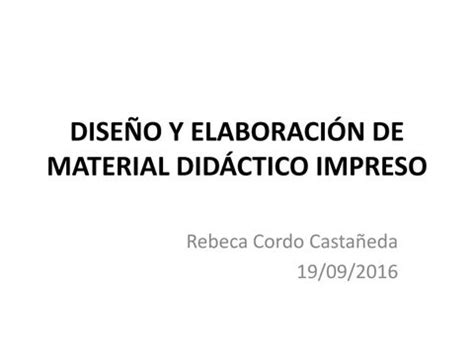 Dise O Y Elaboraci N De Material Did Ctico Impreso By Rebeca Cordo Issuu