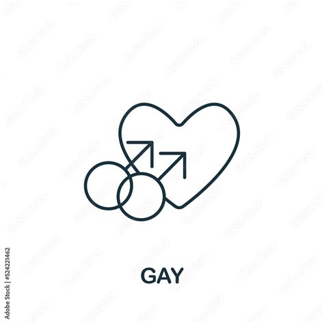 Gay Icon Line Simple Lgbt Icon For Templates Web Design And Infographics Stock Vector Adobe