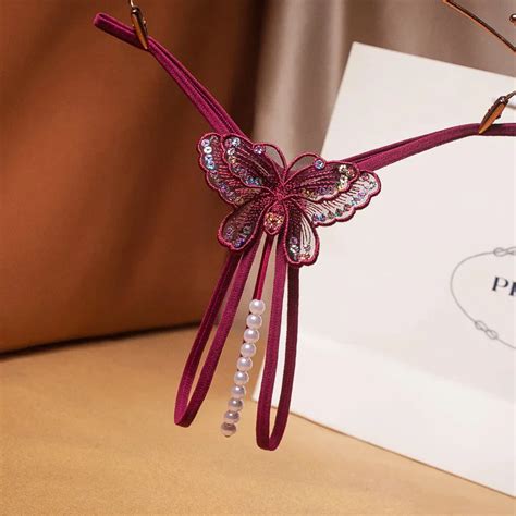 Womens Sexy Pearls Thong G String Lingerie T Back Panty Sexy String