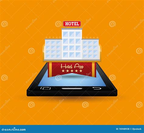 Smartphone And Hotel Digital Apps Design Stock Vector Illustration Of