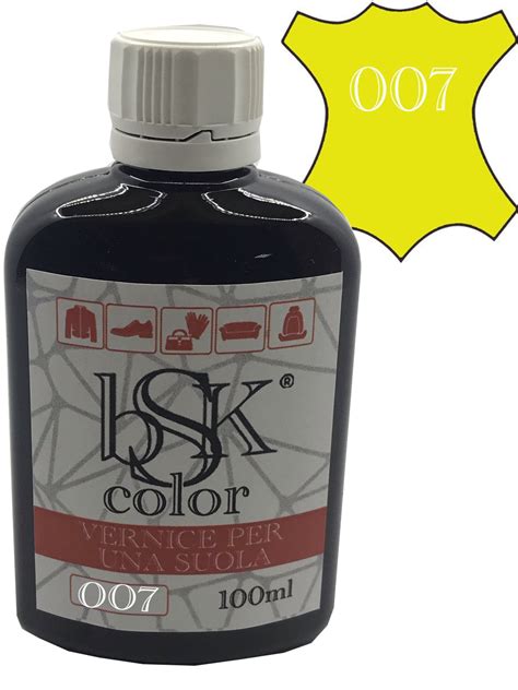 Купить Краска для гладкой кожи "BSK color" желтого цвета 100 мл, цена ...