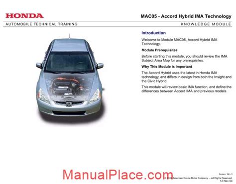 Honda Automobile Technical Training – Service Manual Download Marketplace