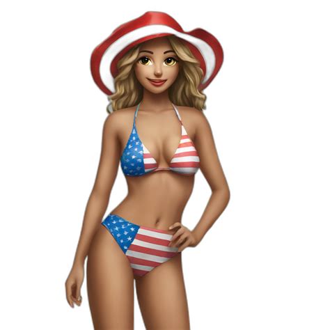 Sexy Girl Wearing American Flag Ai Emoji Generator