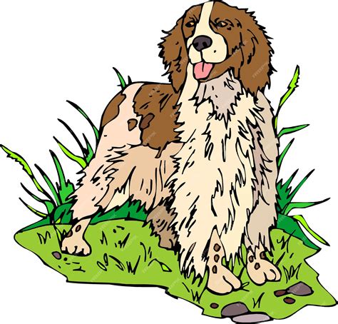 Cute English Springer Spaniel Cartoon Dog Stock Vector (Royalty #3980929
