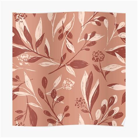 Leafy Design Dark Red Nude Poster For Sale By Patrycja Dolata Redbubble