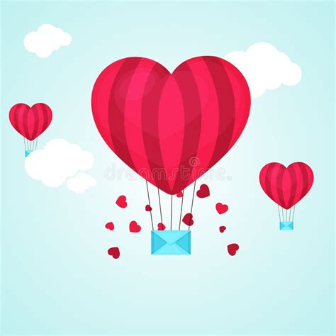 Hot Air Balloon For Valentine S Day Celebration Stock Illustration Illustration Of Lover