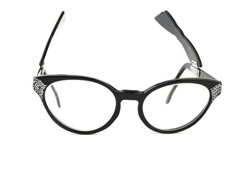 1960s Cateye Jean Lafont Black Rhinestone Eyeglasses For Sale At 1stdibs