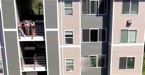 Man Parading Naked In Front Of Window Winces With Pain After Being Shot