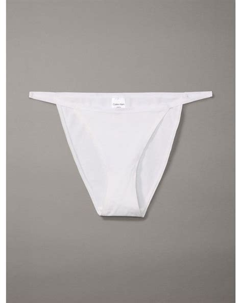 Calvin Klein Ideal Cotton String Bikini In White Lyst