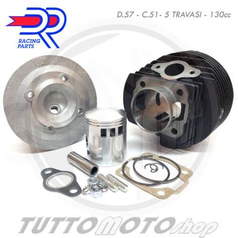 KIT GRUPPO TERMICO CILINDRO DR D 57 MODIFICA 130cc PER PIAGGIO APE 50