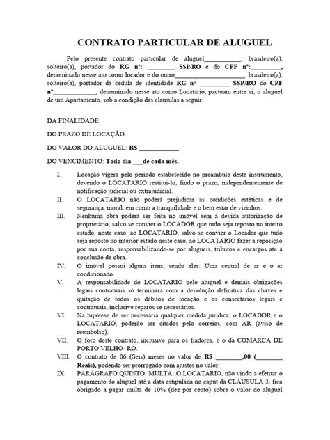 Aluguel De Instrumentos Musicais - 4 - Modelo Contrato de Aluguel Mais Simples | PDF