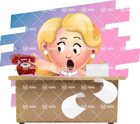 Chibi Cartoon Girl Vector 3D Character AKA Martha Blonde Shape 9