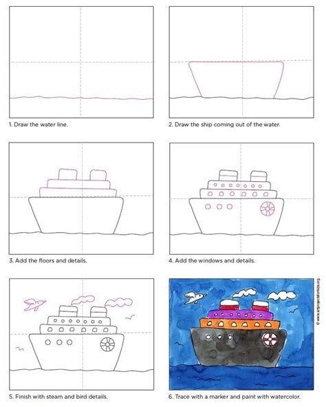 Draw A Cruise Ship · Art Projects For Kids Heres A Simple Way To Draw