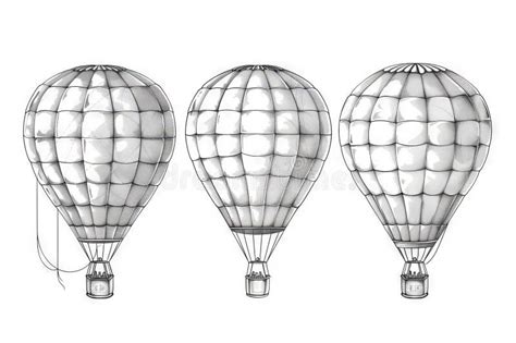 Hot Air Balloon Set Contour Drawings For Design Stock Image Image Of Contour Symbol