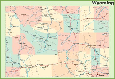 Wyoming Map With Cities - Map Worksheets