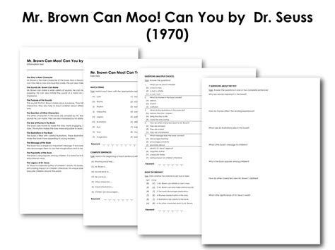 Mr Brown Can Moo Can You By Dr Seuss 1970 Made By Teachers