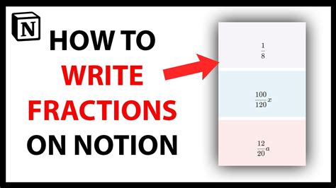 How To Write Fractions In Notion Youtube