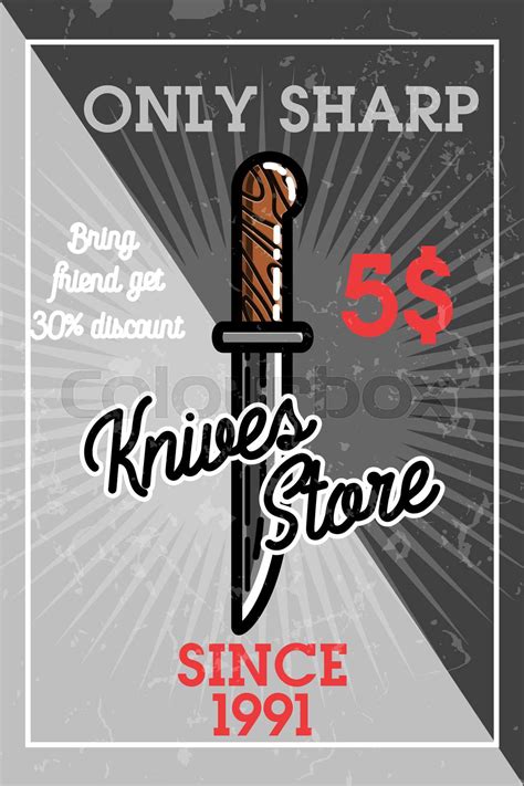 Color Vintage Knives Store Banner Stock Vector Colourbox
