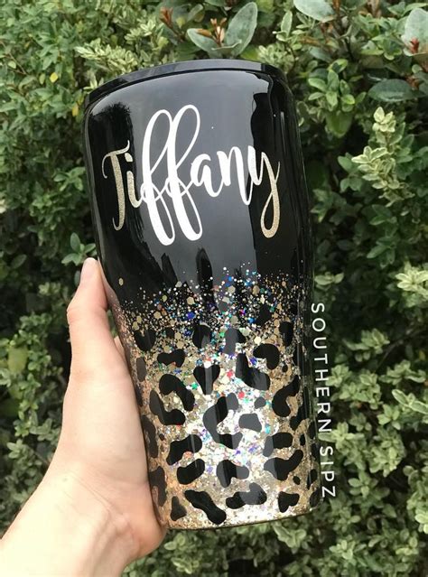 Black Cheetah Print Tumbler Leopard Print Tumbler Cheetah Tumbler