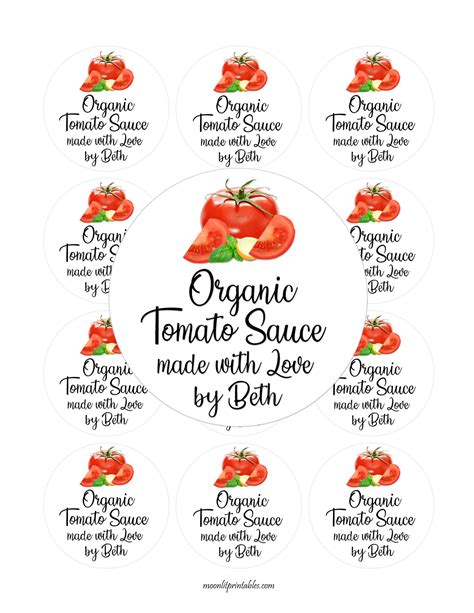 Tomato Sauce Labels Tomato Canning Labeltomato Sauce Label Etsy