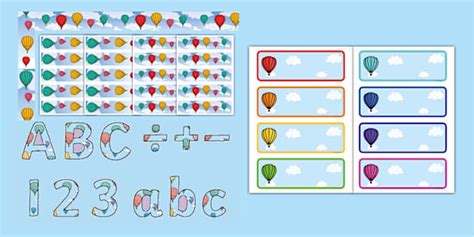 Hot Air Balloon Classroom Organisation Decorations Twinkl