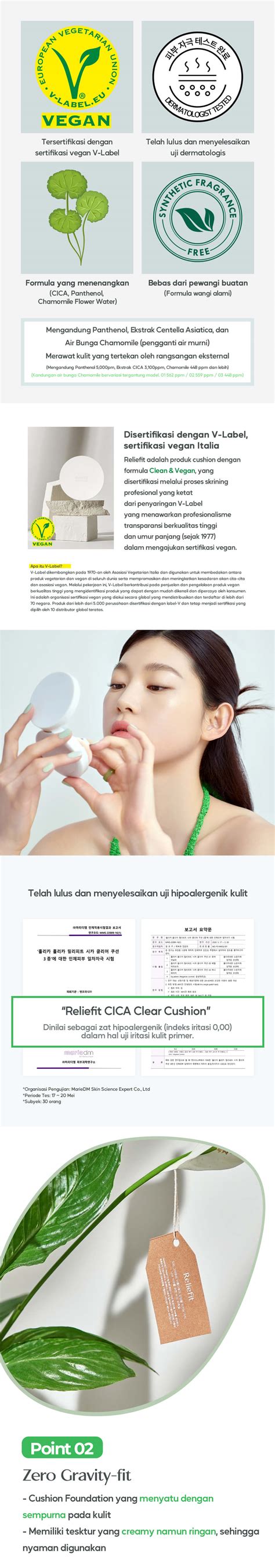 Reliefit Cica Clear Cushion Skincare Cushion Foundation Holika Holika