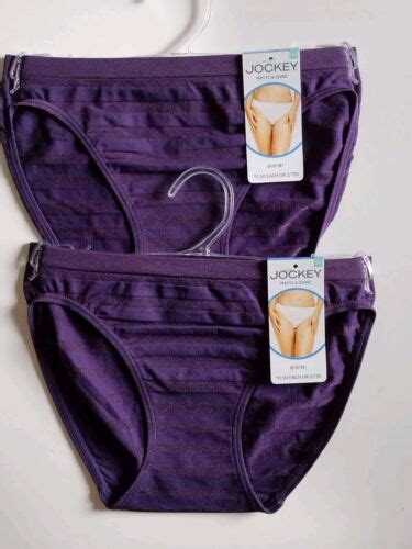 NWT Jockey 2 LOT Matte Shine Bikini Panty 1305 PLUM Size 5 S EBay