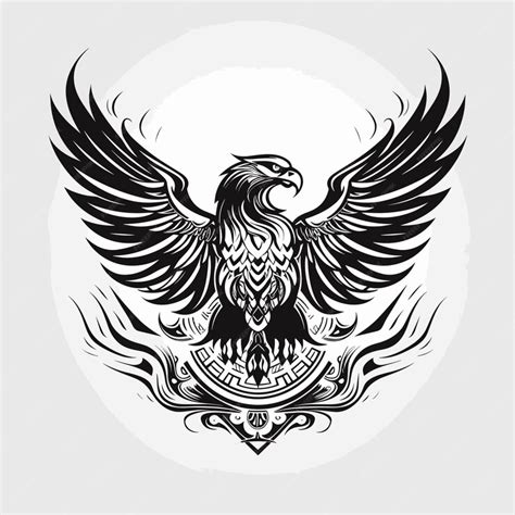 Premium Vector | Simple eagle logo design black and white logo template