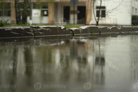 rain  large puddle  yard wet weather surface  puddle