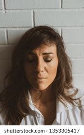 Sad Depressed Caucasian Lady Semi Nude Stock Photo Edit Now