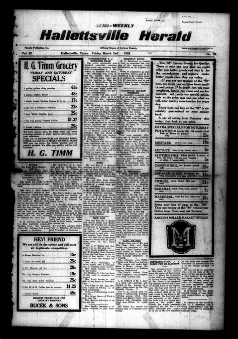 Semi-weekly Hallettsville Herald (Hallettsville, Tex.), Vol. 55, No. 70
