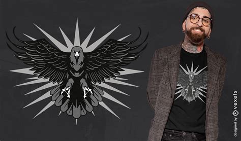 Eagle Flying With Open Wings T Shirt Design Vector Download