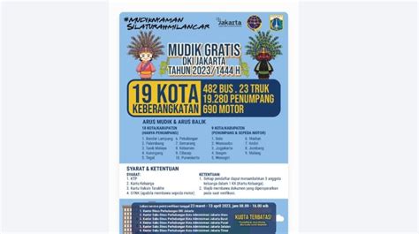 Mudik Gratis Jakarta Ketahui Jadwal Kota Tujuan Dan Syaratnya