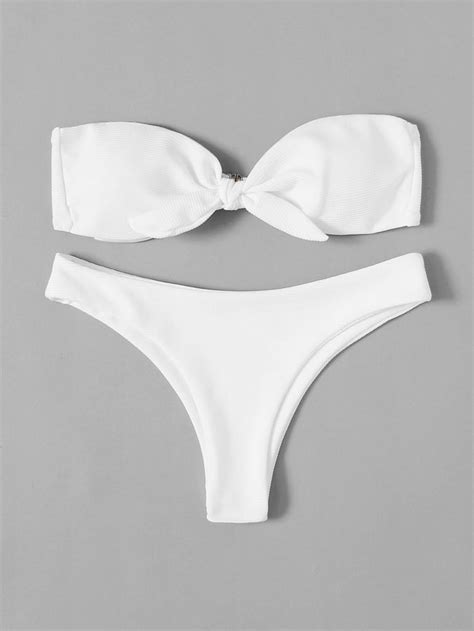 Knot Front Bandeau With High Leg Bikini Artofit