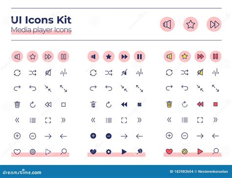 Kit De Iconos Ui De Reproductor De Medios Ilustraci N Del Vector