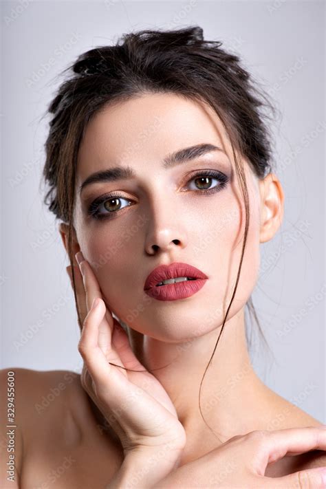 Woman With Beauty Brown Hair Portrait Of Brunette Woman With Beautiful Hairstyle Fashion Model