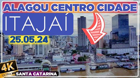 Ruas alagadas no centro Itajaí SC Mare muito alta Muita sujeira