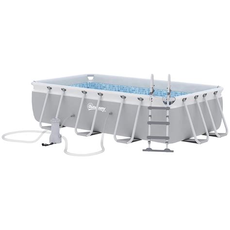 Outsunny Piscine Tubulaire Hors Sol Personnes Avec Accessoires Dim