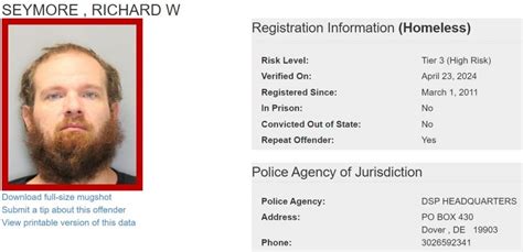 Homeless Sex Offender Notification Delaware State Police State Of Delaware