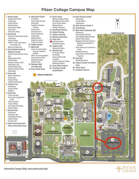 Pitzer College Campus Map – Interactive Map