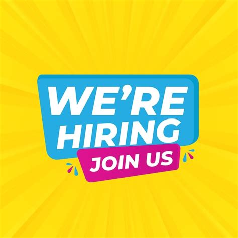 Premium Vector We Are Hiring Yellow Background Template Design