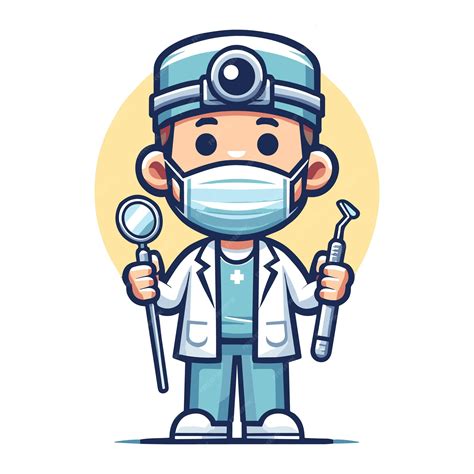 Premium Vector | Friendly cartoon dentist with dental tools character